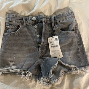 ZARA high rise denim shorts